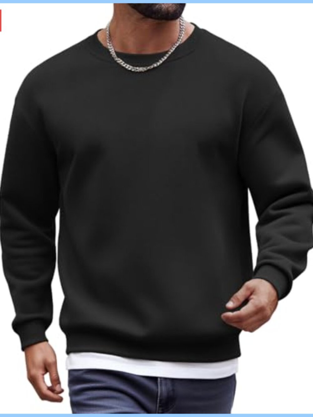 Men's Fleece Crewneck Sweatshirt Long Sleeve Pullover Casual Thermal